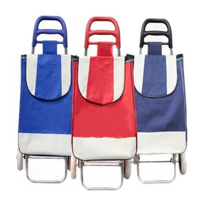 Chariot de courses pliable multifonctionnel pour supermarché, petit chariot de courses à roulettes - Product Image 2