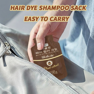 QKDS Vente en gros Sachets de coloration capillaire permanente à base de plantes, couleur noire, Halal, Shampooing colorant, Comme vu à la télé, Marque privée, Sans ammoniaque, Sans PPD, OEM - Product Image 1