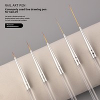 Kit de stylos de dessin pour nail art en acrylique pour l'approvisionnement transfrontalier, 3 pinceaux fins en nylon, bandes de crochets floraux en plastique, maquillage pour ongles