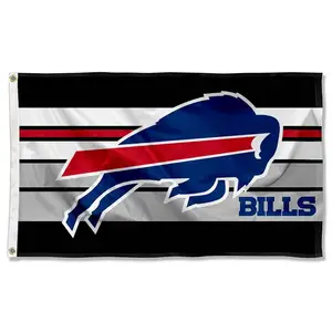 Impressão de um lado de alta qualidade 3x5 pés 100% poliéster Desenho personalizado Bandeira e bandeiras de Buffalo Bills