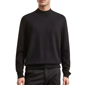 Suéter de Punto para Hombre, Corte Regular, Manga Larga, Color Sólido, Mezcla de Lana, Transpirable, Ropa Casual de Invierno - Product Image 1