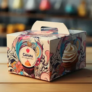 Design personalizzato imballaggio in carta regalo regalo cartone scatola di carta scatola di lusso torta con manico per torta di luna