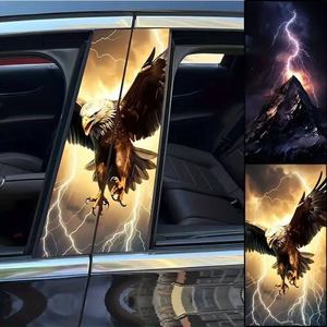 Personalizado 2 piezas Anime estilo águila y relámpago B-Pilar Pegatina autoadhesiva coche calcomanía conjunto - Product Image 3