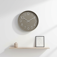 Jam Dinding Akrilik Kuarsa Modern 12-Inci Desain Hitam Jarum Senyap Satu Sisi Gaya Antik Still Life untuk Ruang Tamu
