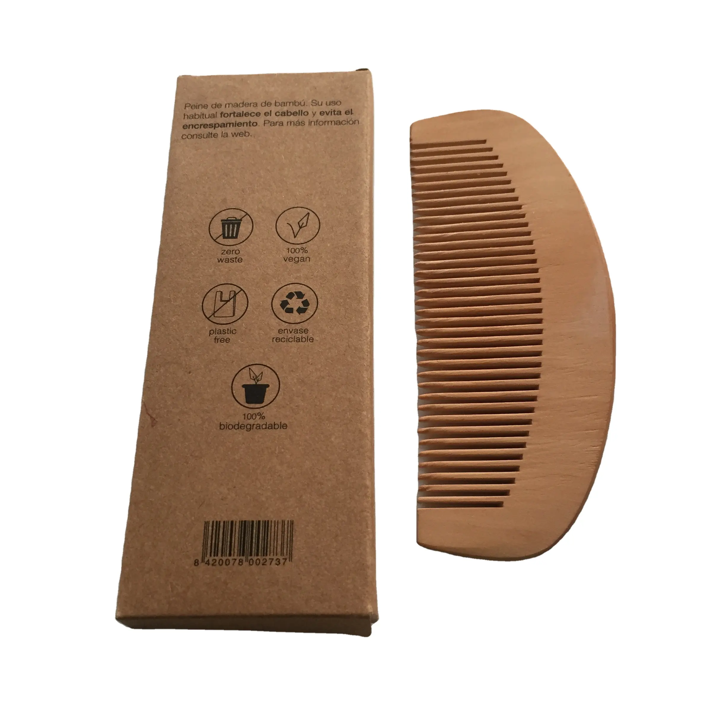 hot sale bamboo natural wood personalized hair comb