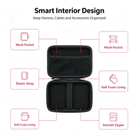 Étui de rangement pour appareils électroniques en EVA imperméable à coque rigide avec logo personnalisé, fermeture à glissière, sac de rangement portable pour tablette, clé USB