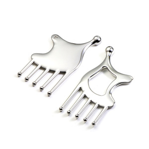 Metall-<span class=keywords><strong>Gua</strong></span>-<span class=keywords><strong>Sha</strong></span>-Massagegerät für Kopf und Körper, tragbarer Kopfhautmassagekamm, Triggerpunkt-Werkzeug für tiefe Entspannung und Linderung - Product Image 6