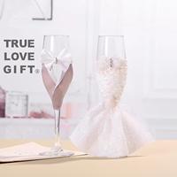 Ensemble de gobelets de mariage au design moderne Romantique pour Champagne Love Suit Togor Verre à vin pour les mariés