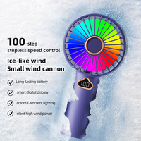 Ventilador Portátil USB Multifuncional de Mano, con Gran Potencia de Viento, Pantalla Digital, Mini Tecnología Portátil, Diseño Moderno en Plástico