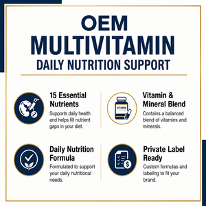 Cápsulas Multivitamínicas OEM ODM GMP Halal, 60 Unidades, 15 Vitaminas y Minerales Esenciales con Complejo B - Product Image 3