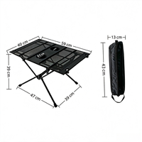 Table pliante moderne en alliage d'aluminium léger, réglable en hauteur, pour l'extérieur, le camping et la plage