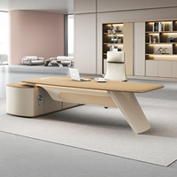 Bureau de direction de luxe en L pour PDG, mobilier de bureau en bois au design moderne, bureau informatique exécutif