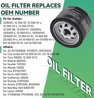 Filtro de Aceite 12-050-01-S para Motor KH-12-050-08 CH18-CH25 CV18-CV25 CV17-CV26 AM125424, 49065-7007, Filtro de Aceite para Cortacésped