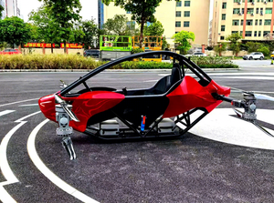 รถยนต์ไฟฟ้าบินได้สีแดงรุ่นใหม่ อากาศยานโดยสารแบบ EVTOL สำหรับการบินระดับความสูงต่ำ น้ำหนักเบา ใช้พลังงานแบตเตอรี่ ขับเคลื่อนด้วยคน - Product Image 4