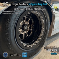 Jantes de course forgées XINGTU Beadlock 2 pièces noires usinées à 5 branches profondes Y, 5 trous pour Muscle Car