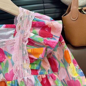 Niñas otoño nuevo estilo de pintura al óleo conjunto 2025 niñas impreso Top pantalones conjunto de 2 piezas niños traje de salida - Product Image 2