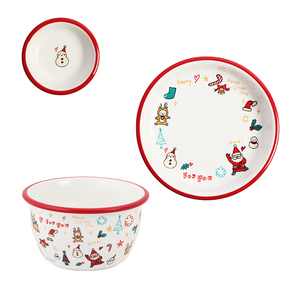 Hand-painted Ceramic Dinner <strong>Set</strong> 3 Pieces <strong>Christmas</strong> Designs Ceramic Dinnerware Plates <strong>Crockery</strong> Mixing 4.5 Inch Bowls - Product Image 4