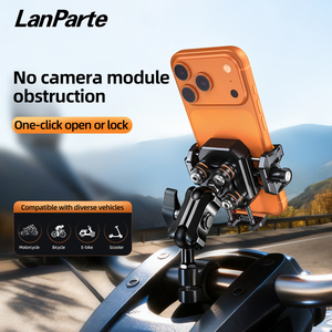 <span class=keywords><strong>Support</strong></span> de téléphone pour <span class=keywords><strong>moto</strong></span> LanParte à verrouillage rapide, anti-vibration, anti-vol, fixation sur guidon, rotation à 360°, <span class=keywords><strong>support</strong></span> <span class=keywords><strong>universel</strong></span> pour motard - Product Image 2