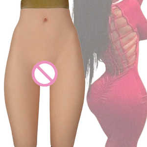 Taille S mise à niveau artificielle pleine Silicone hanche-ascenseur chatte pantalon faux Sexy réaliste vagin culotte transgenre Cosplay transexuelle - Product Image 2