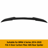 Aileron arrière pour BMW Série 4 F36 Gran Coupé 2014-2020, motif carbone, ABS, style PSM, déflecteur de vent, résistant aux intempéries, noir