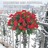 Bouquet d'Impatiens Artificiels Réalistes Uqueeten, Fleurs en Soie, Décoration d'Hiver pour Utilisation Intérieure/Extérieure, Cuisine, Balcon, Jardinières