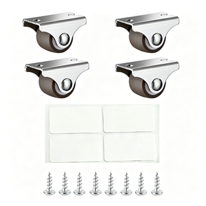 Roulettes robustes pour meubles, lot de 4, roulettes pivotantes avec frein, roues en PU silencieuses à 360° pour canapé, lit, armoire - Product Image 6