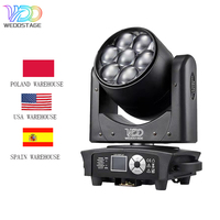 WEDOSTAGE Équipement DJ Mini 7x40W RGBW 4-en-1 Bee Eye Led Moving Head Light CTO, Wash, Beam, Zoom, Contrôle des couleurs RGBW complètes