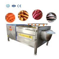 Borstelrol Was- en Schilmachine Gember Aardappel Wortel Reiniger Voedselveilige RVS Groenteverwerkingsapparatuur