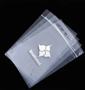 Plastic Bag With Logo Zipper Polybag Transparent Plastic Package for Swimwear Clothes Tshirt Bag Garment Clothing Packaging Bags