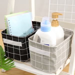 Caja de almacenamiento plegable de lino para juguetes, cesta de almacenamiento de artículos diversos, resistente al agua, organizador de oficina para cosméticos y ropa interior - Product Image 4