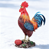 Statue de coq Feng Shui, figurine en résine peinte à la main, vibrante, pour la décoration de la maison et du bureau
