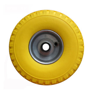Nueva carretilla de alta elasticidad <span class=keywords><strong>antipinchazos</strong></span> de <span class=keywords><strong>10</strong></span> <span class=keywords><strong>pulgadas</strong></span>, rueda de rodamiento de PU, rueda giratoria de PU - Product Image 2