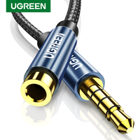 UGREEN 3,5mm Stecker auf Buchse Verlängerungskabel mit Mikrofon Stereo-Audio-Adapter Kompatibel für iPhone iPad Smartphones Tablet