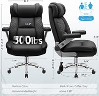 Chaise de bureau moderne haut de gamme, grande et haute, inclinable, avec accoudoirs 5D réglables, capacité 500 lbs, fini les maux de dos après de longues heures au bureau