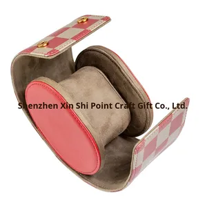 Custodia Portatile di Alta Qualità per Orologi in Pelle Rotonda con Design Ecologico, Personalizzabile, Antipolvere e Antiurto - Product Image 4