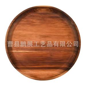 Acacia Wood Round <b>Tray</b> 30Cm Household Serving <b>Tray</b> For Fruit Pastry Snack <b>Storage</b> - Product Image 4