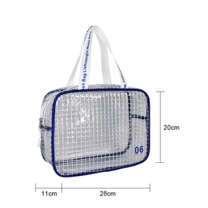 กระเป๋าใส่เครื่องสำอางแบบกันน้ำ PVC ไม่ทอ ขนาดเล็ก พร้อมหูหิ้ว ลายตาราง 10 มม. ป้องกันไฟฟ้าสถิต ESD สำหรับเดินทาง - Product Image 2