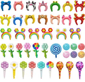 500 Pezzi All'ingrosso Palloncini in Foil a Forma di Animale, Fiore, Arcobaleno, Fascia per Capelli, Palloncini a Forma di Margherita e Lecca-lecca per Feste per Bambini - Product Image 1