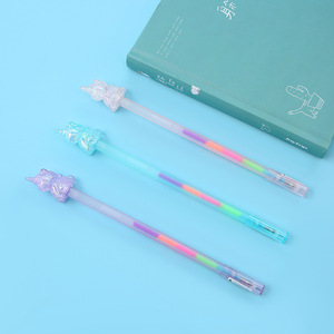 Penne Gel Creative con Testa di Cristallo Laser Colorata a Forma di <span class=keywords><strong>Unicorno</strong></span>, Penne Gel per Studenti e Ufficio - Product Image 4