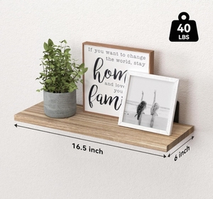 Kệ gỗ nổi tối giản để trang trí nhà dễ lắp đặt kệ gỗ treo tường phòng khách nhà bếp bằng gỗ bền - Product Image 4