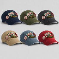 Topi Baseball Distressed Polos Bordir Tema Penerbangan, Pinggiran Sobek, Custom, Grosir, 5-6 Panel, Snapback