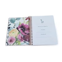Carnet A5 personnalisé imprimé en feuille d'or couverture en plastique et carton PU avec reliure à bobine mini style spirale cadeau dans un emballage en boîte
