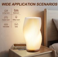 Lampe de bureau LED créative 3D, lampe de chevet minimaliste plissée, base en plastique, prise USB, prise en charge de la gradation, éclairage d'ambiance moderne