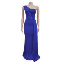 8 couleurs Design robes de soirée femmes une épaule manches robes de soirée dame sirène bal grande taille robes S-2XL