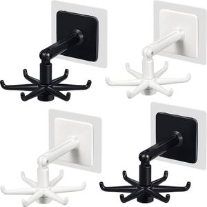 360 Degree Rotatable PP Self-adhesive Six Claw <b>Hook</b> Single Kitchen Spatula Spoon Wall Mounted Storage Hanger for Tools - Product Image 1
