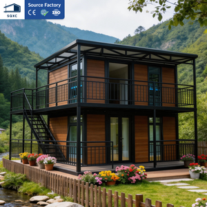 Maison conteneur modulaire mobile extérieure de 20 pieds et 40 pieds, préfabriquée, à deux étages, extensible, étanche et résistante aux tremblements de terre, type capsule/villa - Product Image 1