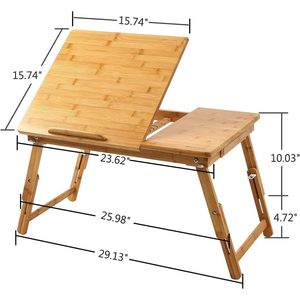 Fujian Zhenghe Zhengfeng Bamboo Industry Co Ltd Laptop <b>Desk</b> <b>Adjustable</b> Foldable Bamboo Tray Table With Drawer For Home <b>Office</b> - Product Image 4