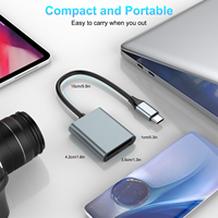 Adaptador de memoria de alta velocidad con ranura dual, tarjeta SD para cámara de seguimiento, para iPhone 15/16 Pro, iPad, libro, portátil, Android, externo, tipo C, 2 unidades