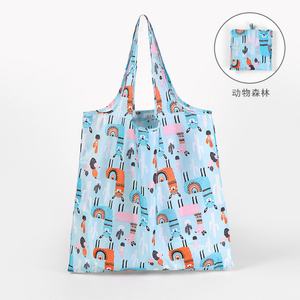 Sacs de courses pliables en nylon écologiques personnalisés en usine, avec motif lettres, impression par sublimation - Product Image 4