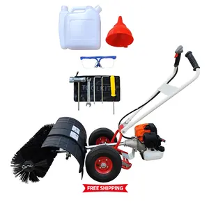 lawn sweeper portable gasoline power football field tennis court artificial grass cleaning equipment